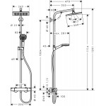 Душевая система наружного монтажа Hansgrohe Crometta E 240 Showerpipe Ecosmart 27281000 Душевая система наружного монтажа Hansgrohe Crometta E 240 Showerpipe Ecosmart 27281000